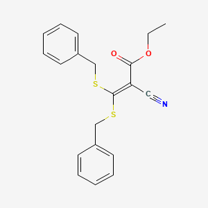 molecular formula C20H19NO2S2 B8755394 Ethyl 2-cyano-3,3-bis(benzylthio)acrylate CAS No. 19607-34-2
