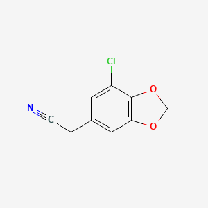 molecular formula C9H6ClNO2 B8755463 2-(7-Chlorobenzo[d][1,3]dioxol-5-yl)acetonitrile 