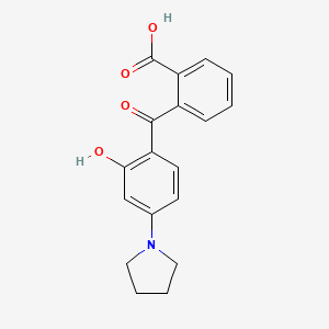 molecular formula C18H17NO4 B8755513 2-(2-Hydroxy-4-pyrrolidinylbenzoyl)benzoic acid CAS No. 49742-68-9