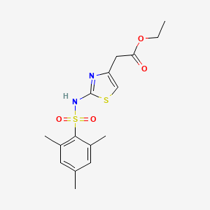 molecular formula C16H20N2O4S2 B8755575 Ethyl {2-[(mesitylsulfonyl)amino]-1,3-thiazol-4-yl}acetate 