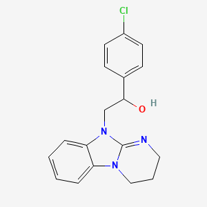 molecular formula C18H18ClN3O B8755654 1-(4-chlorophenyl)-2-(3,4-dihydropyrimido[1,2-a]benzimidazol-10(2H)-yl)ethanol 