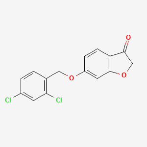 molecular formula C15H10Cl2O3 B8755757 6-[(2,4-dichlorobenzyl)oxy]-1-benzofuran-3(2H)-one 