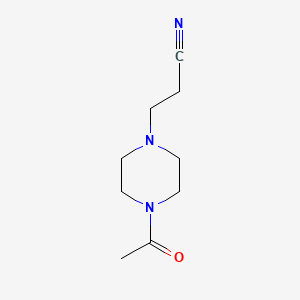 molecular formula C9H15N3O B8755771 3-(4-Acetylpiperazin-1-yl)propanenitrile 