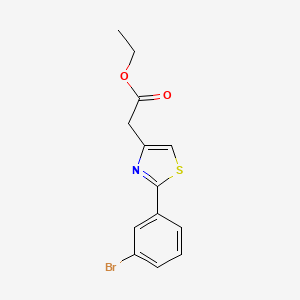 molecular formula C13H12BrNO2S B8755772 Ethyl 2-[2-(3-bromophenyl)-1,3-thiazol-4-yl]acetate 