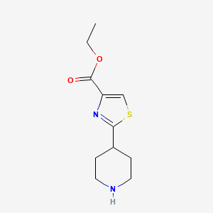 molecular formula C11H16N2O2S B8755927 2-Piperidine-4-yl-thiazole-4-carboxylic acid ethyl ester 
