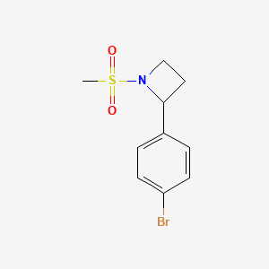 molecular formula C10H12BrNO2S B8756000 2-(4-Bromophenyl)-1-(methylsulfonyl)azetidine 