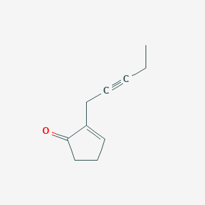 molecular formula C10H12O B8756008 2-(2-Pentynyl)-2-cyclopenten-1-one CAS No. 29119-44-6