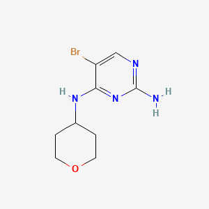 molecular formula C9H13BrN4O B8756264 5-Bromo-N4-(tetrahydro-pyran-4-yl)-pyrimidine-2,4-diamine 