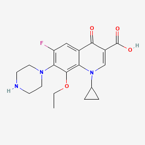molecular formula C19H22FN3O4 B8756283 1-Cyclopropyl-8-ethoxy-6-fluoro-4-oxo-7-piperazin-1-ylquinoline-3-carboxylic acid CAS No. 112811-83-3
