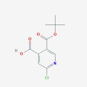molecular formula C11H12ClNO4 B8756344 5-(Tert-butoxycarbonyl)-2-chloroisonicotinic acid 