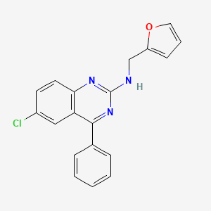 molecular formula C19H14ClN3O B8756499 6-Chloro-2-furfurylamino-4-phenylquinazoline 