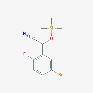 molecular formula C11H13BrFNOSi B8756506 2-(5-Bromo-2-fluorophenyl)-2-((trimethylsilyl)oxy)acetonitrile CAS No. 668969-66-2