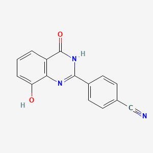 molecular formula C15H9N3O2 B8756521 4-(4,8-Dihydroxyquinazolin-2-yl)benzonitrile 