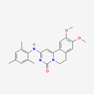 molecular formula C23H25N3O3 B8756562 2-(mesitylamino)-9,10-dimethoxy-6,7-dihydro-4H-pyrimido[6,1-a]isoquinolin-4-one 