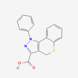 molecular formula C17H12N2O2S B8756606 1-Phenyl-1,4-dihydrothiochromeno(4,3-c)pyrazole-3-carboxylic acid CAS No. 69099-25-8