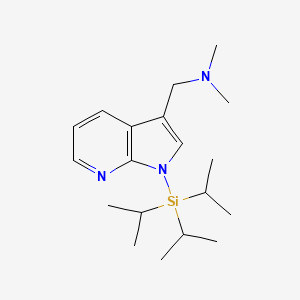 molecular formula C19H33N3Si B8756620 1H-Pyrrolo[2,3-B]pyridine-3-methanamine, N,N-dimethyl-1-[tris(1-methylethyl)silyl]- 