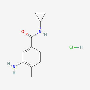 molecular formula C11H15ClN2O B8756725 3-Amino-N-cyclopropyl-4-methylbenzamide hydrochloride 