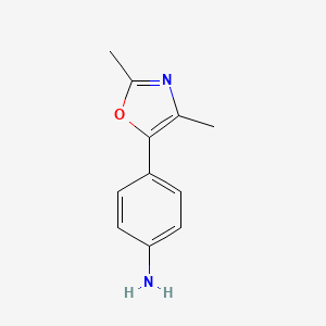 molecular formula C11H12N2O B8756771 Benzenamine, 4-(2,4-dimethyl-5-oxazolyl)- CAS No. 100060-02-4