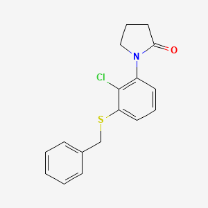 molecular formula C17H16ClNOS B8756875 1-(3-(Benzylthio)-2-chlorophenyl)pyrrolidin-2-one 