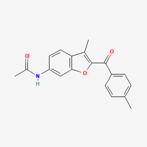 molecular formula C19H17NO3 B8756967 N-[3-methyl-2-(4-methylbenzoyl)-1-benzofuran-6-yl]acetamide 