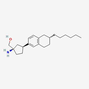 molecular formula C22H35NO B8757019 ((1R,3S)-1-amino-3-((R)-6-hexyl-5,6,7,8-tetrahydronaphthalen-2-yl)cyclopentyl)methanol CAS No. 1622180-31-7