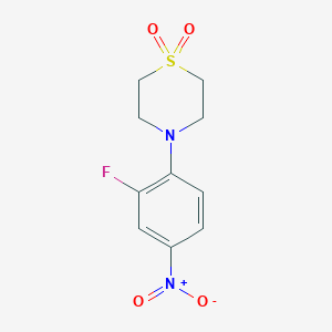 molecular formula C10H11FN2O4S B8757066 4-(2-Fluoro-4-nitrophenyl)-1lambda~6~,4-thiazinane-1,1-dione CAS No. 922142-73-2