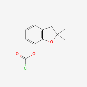molecular formula C11H11ClO3 B8757191 Carbonochloridic acid, 2,3-dihydro-2,2-dimethyl-7-benzofuranyl ester CAS No. 4790-86-7