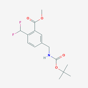 molecular formula C15H19F2NO4 B8757215 Methyl 5-(((tert-butoxycarbonyl)amino)methyl)-2-(difluoromethyl)benzoate 