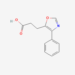 molecular formula C12H11NO3 B8757265 3-(4-Phenyl-1,3-oxazol-5-yl)propanoic acid CAS No. 89150-04-9