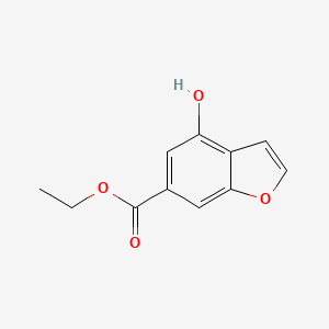 molecular formula C11H10O4 B8757290 Ethyl 4-hydroxybenzofuran-6-carboxylate 