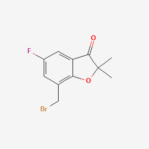 molecular formula C11H10BrFO2 B8757298 7-(bromomethyl)-5-fluoro-2,2-dimethylbenzofuran-3(2H)-one 