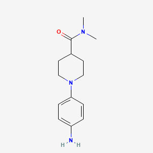 molecular formula C14H21N3O B8757361 1-(4-aminophenyl)-N,N-dimethylpiperidine-4-carboxamide 