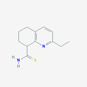 molecular formula C12H16N2S B8757619 8-Quinolinecarbothioamide, 2-ethyl-5,6,7,8-tetrahydro- CAS No. 56717-28-3
