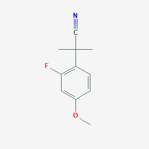molecular formula C11H12FNO B8757654 2-(2-Fluoro-4-methoxyphenyl)-2-methylpropanenitrile CAS No. 749934-28-9