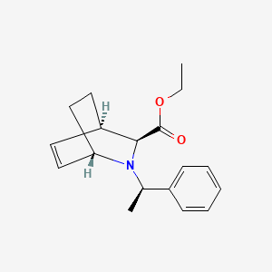 molecular formula C18H23NO2 B8757714 (1S,3S,4R)-Ethyl 2-((R)-1-phenylethyl)-2-azabicyclo[2.2.2]oct-5-ene-3-carboxylate 