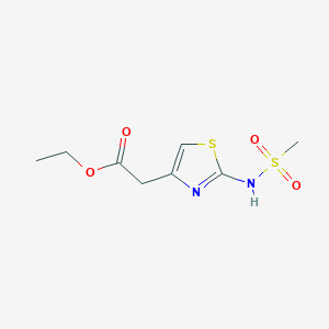 molecular formula C8H12N2O4S2 B8757978 Ethyl 2-methanesulfonamidothiazol-4-ylacetate CAS No. 62557-31-7
