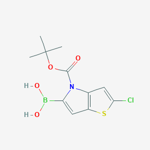 molecular formula C11H13BClNO4S B8758161 (4-(tert-Butoxycarbonyl)-2-chloro-4H-thieno[3,2-b]pyrrol-5-yl)boronic acid 