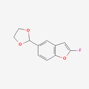 molecular formula C11H9FO3 B8758225 5-(1,3-Dioxolan-2-yl)-2-fluoro-1-benzofuran CAS No. 648449-73-4