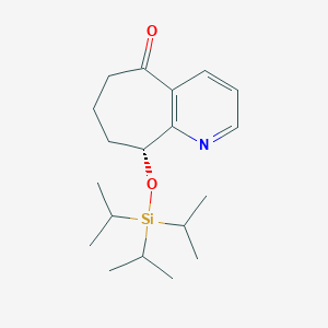 molecular formula C19H31NO2Si B8758516 (R)-9-(triisopropylsilyloxy)-6,7,8,9-tetrahydro-5H-cyclohepta[b]pyridin-5-one 