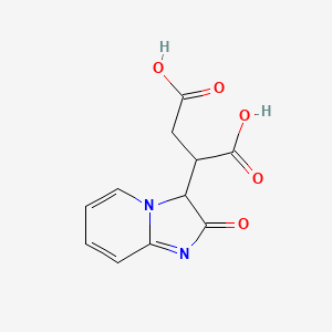 molecular formula C11H10N2O5 B8758598 2-(2-Oxo-2,3-dihydroimidazo[1,2-a]pyridin-3-yl)butanedioic acid CAS No. 87202-81-1