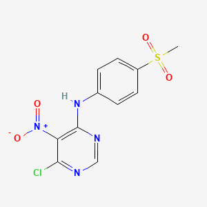 molecular formula C11H9ClN4O4S B8758629 (6-Chloro-5-nitro-pyrimidin-4-yl)-(4-methanesulfonyl-phenyl)-amine CAS No. 733751-06-9