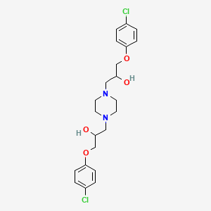 molecular formula C22H28Cl2N2O4 B8758672 N,N'-bis[3-(4-chlorophenoxy)-2-hydroxypropyl]piperazine 