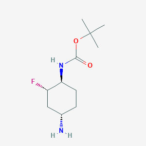 molecular formula C11H21FN2O2 B8758851 tert-Butyl N-[(1S,2S,4S)-rel-4-amino-2-fluorocyclohexyl]carbamate 