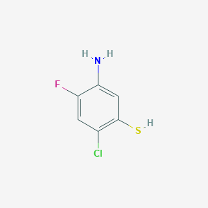 molecular formula C6H5ClFNS B8758869 Benzenethiol, 5-amino-2-chloro-4-fluoro- CAS No. 99719-10-5