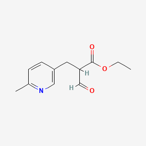 molecular formula C12H15NO3 B8758930 Ethyl 2-formyl-3-(6-methyl-3-pyridyl)propionate CAS No. 72716-92-8