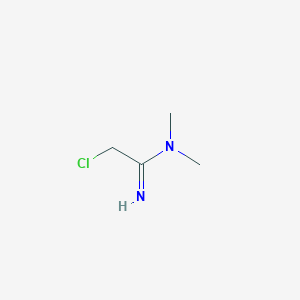 molecular formula C4H9ClN2 B8758973 Ethanimidamide, 2-chloro-N,N-dimethyl- CAS No. 88670-14-8