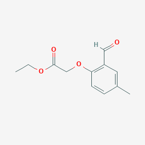 molecular formula C12H14O4 B8759004 Ethyl 2-(2-formyl-4-methylphenoxy)acetate CAS No. 88521-73-7