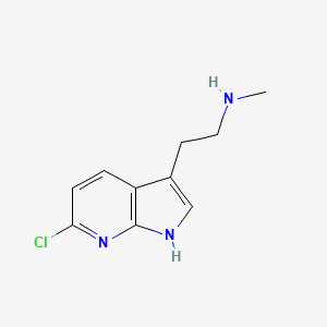 molecular formula C10H12ClN3 B8759240 1H-Pyrrolo[2,3-b]pyridine-3-ethanamine, 6-chloro-N-methyl- 