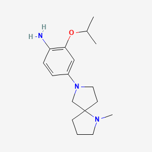 molecular formula C17H27N3O B8759382 4-(1-Methyl-1,7-diazaspiro[4.4]non-7-yl)-2-(propan-2-yloxy)aniline 
