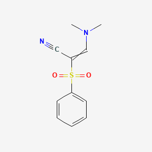 molecular formula C11H12N2O2S B8759430 2-Benzenesulphonyl-3-dimethylamino-acrylonitrile 